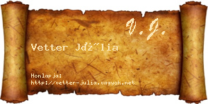 Vetter Júlia névjegykártya